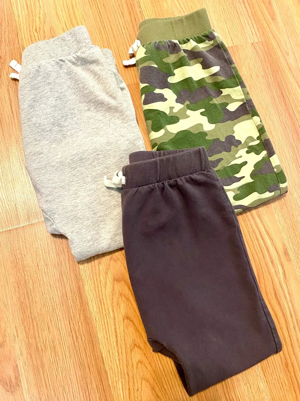 🦕 5T BOYS GERBER BABY COTTON JOGGERS HEREM PANTS BUNDLE OF 3! CAMO GRAY SOFT!